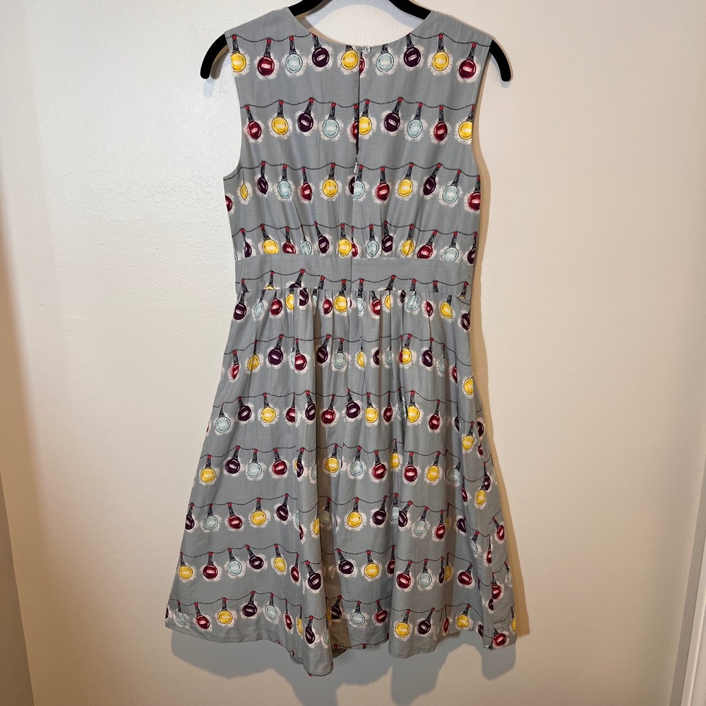 Emily‎ and Fin Lucy Dress with Holiday String of Lights Print Party Retro Small - Picture 9 of 13